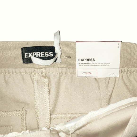 NWT Express Cream Ankle Pant Lace Up Detail XS Stretch Slim Straight Leg - Picture 3 of 7